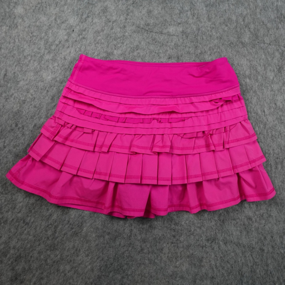 Lululemon Skirt Women 2 Pink Back On Track Skort Ruffle Athletic Tennis Golf